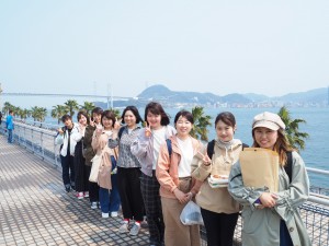 Against the backdrop of Kanmon Bridge