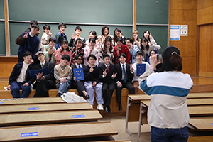 In the classroom after the ceremony