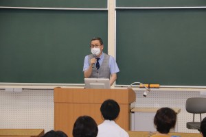 President, Korea, giving a greeting at a university introduction